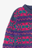 Vintage Purple Geometric Fair Isle Sweater (1980s)