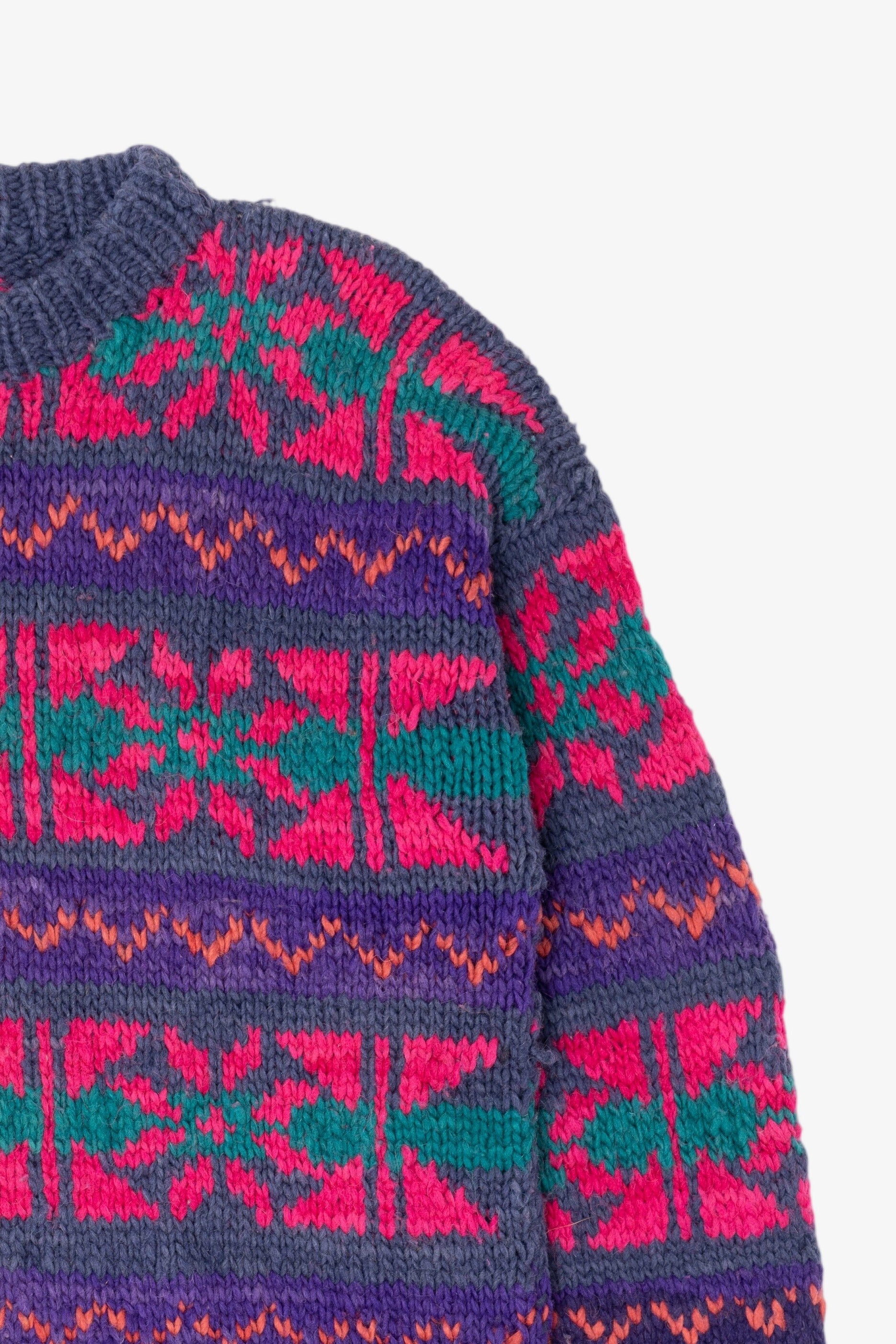 Vintage Purple Geometric Fair Isle Sweater (1980s)