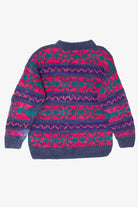 Vintage Purple Geometric Fair Isle Sweater (1980s)