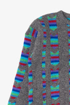 Vintage Gray And Rainbow Pattern ZigZag Sweater (1980s)