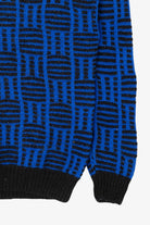 Vintage Hand Knit Blue Mid Town Texture Knit Sweater (1980s)