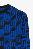 Vintage Hand Knit Blue Mid Town Texture Knit Sweater (1980s)