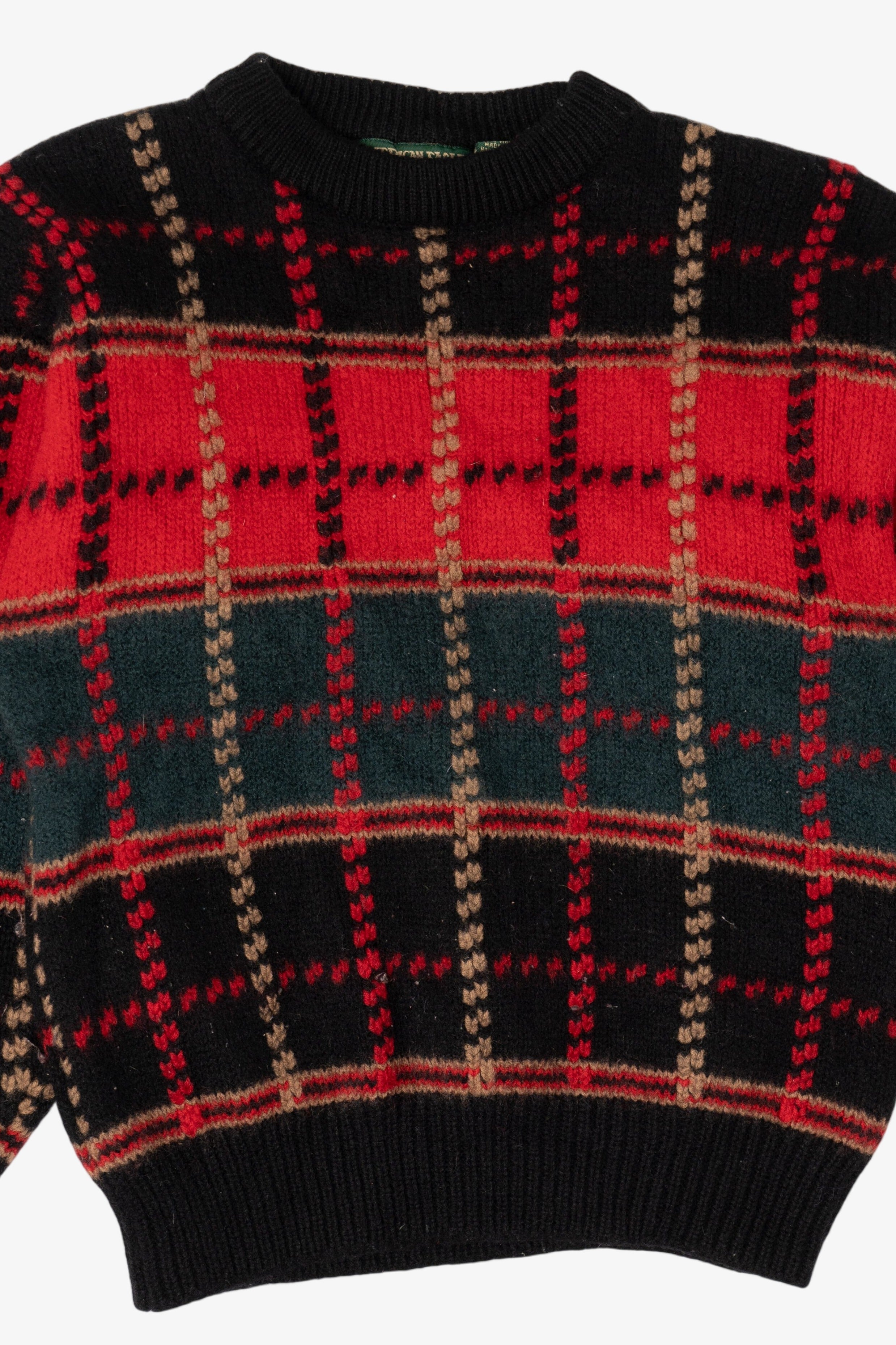 Vintage Plaid American Eagle Crewneck Sweater (1990s)