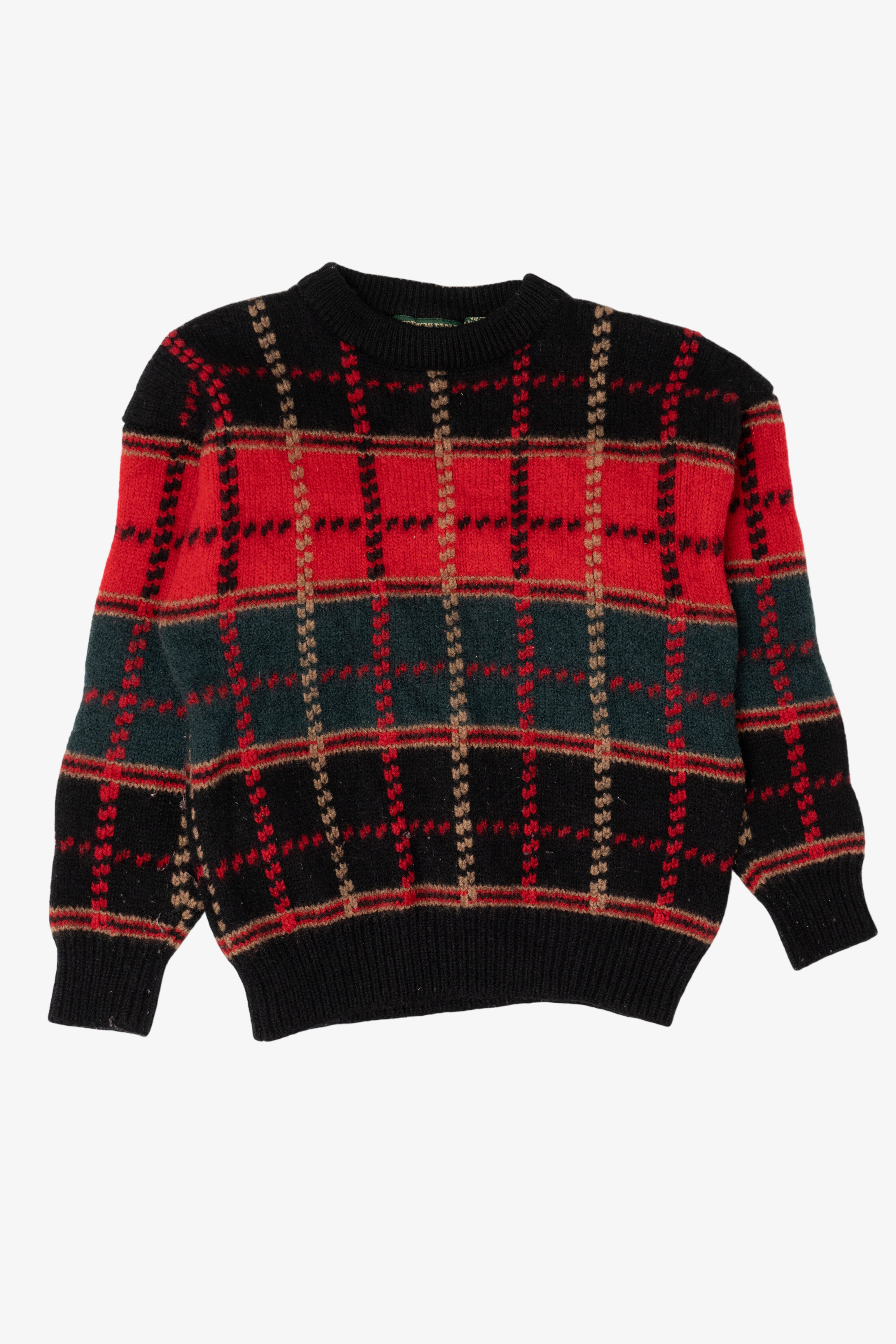 Vintage Plaid American Eagle Crewneck Sweater (1990s)