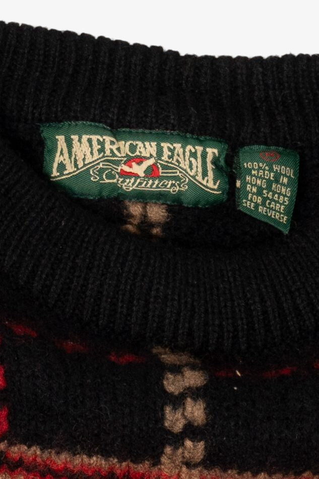 Vintage Plaid American Eagle Crewneck Sweater (1990s)