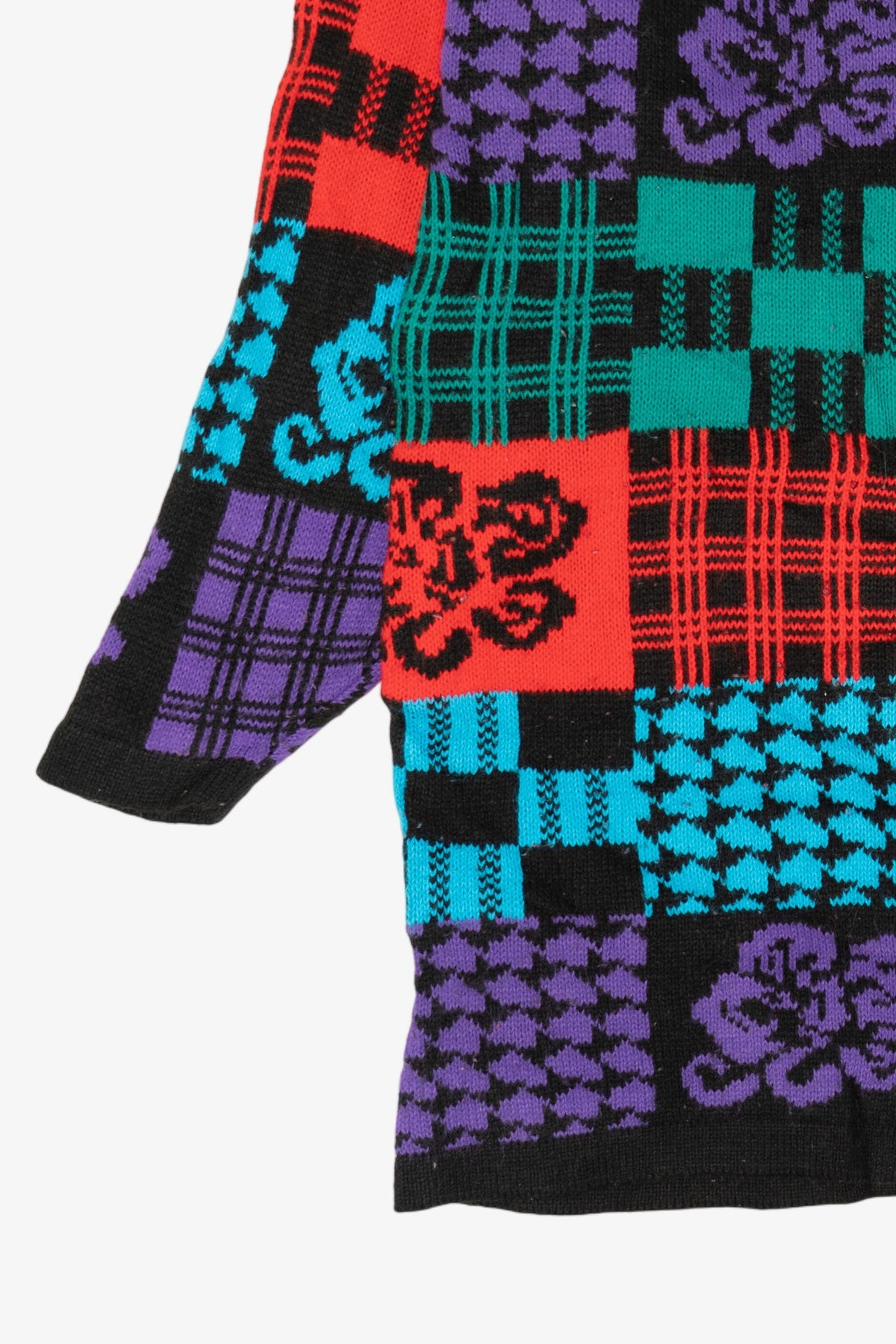 Vintage Colorful Abstract Floral Sweater (1980s)