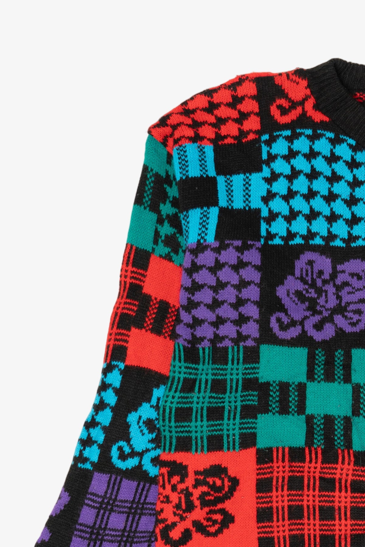 Vintage Colorful Abstract Floral Sweater (1980s)