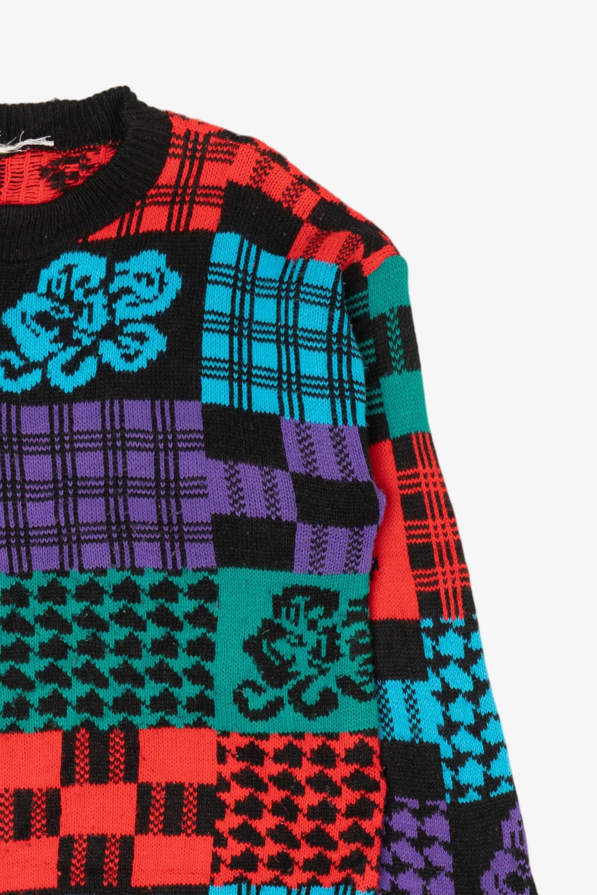 Vintage Colorful Abstract Floral Sweater (1980s)