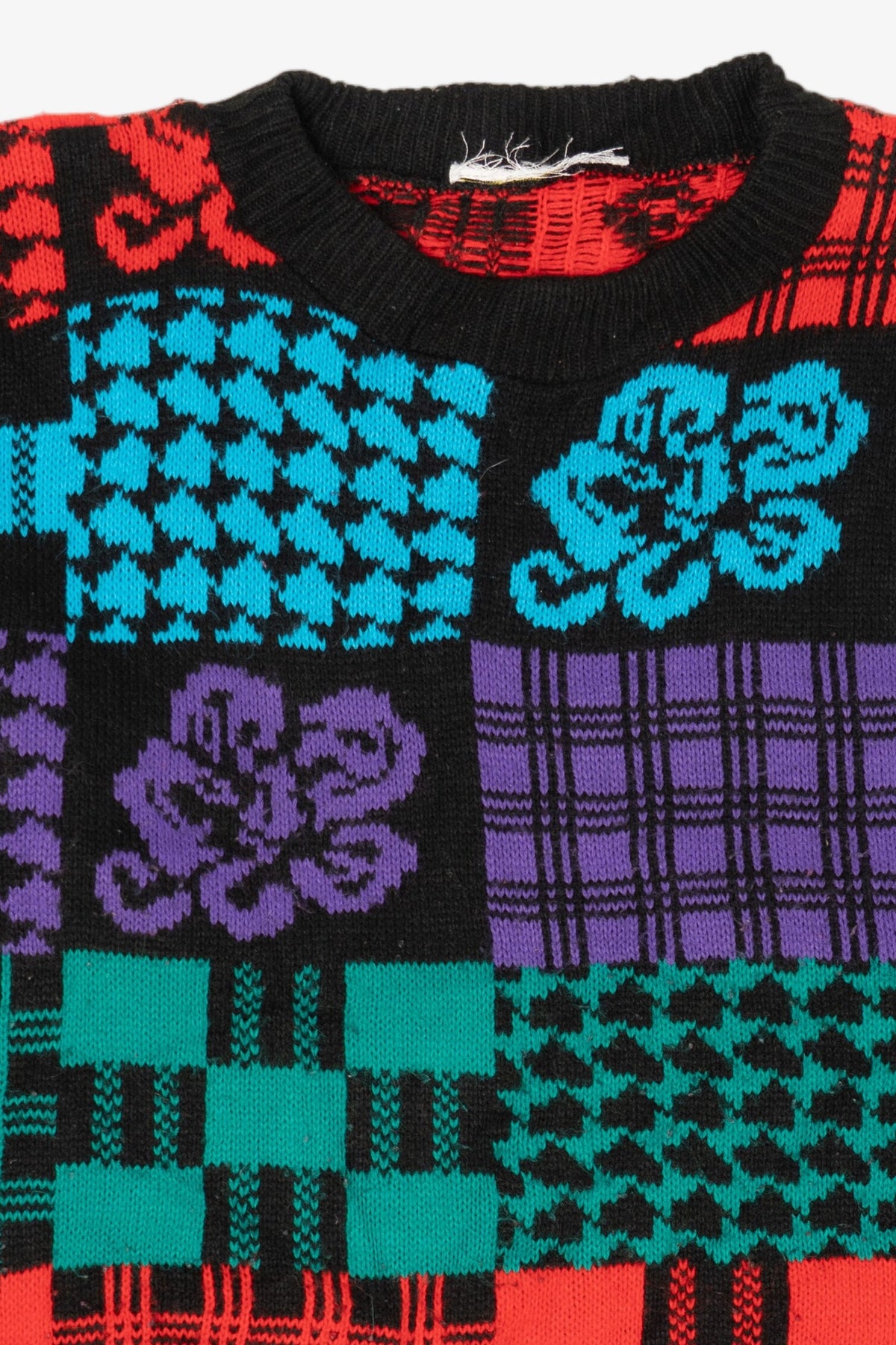 Vintage Colorful Abstract Floral Sweater (1980s)