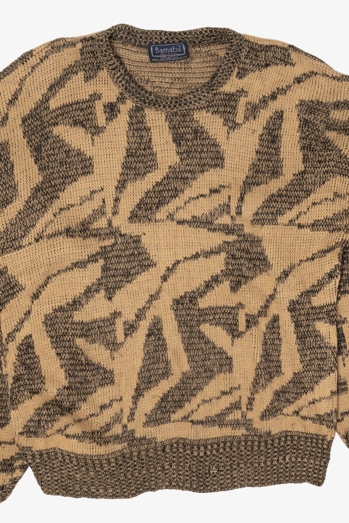 Vintage Light Brown Abstract Barnaby Sweater (1980s)