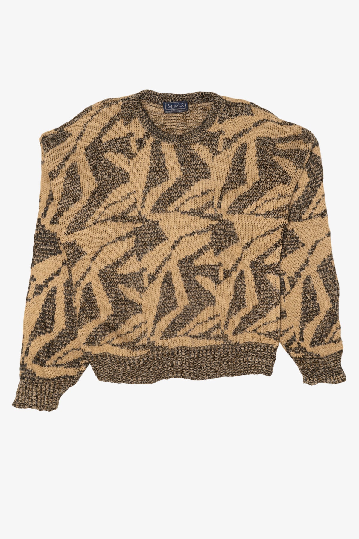 Vintage Light Brown Abstract Barnaby Sweater (1980s)