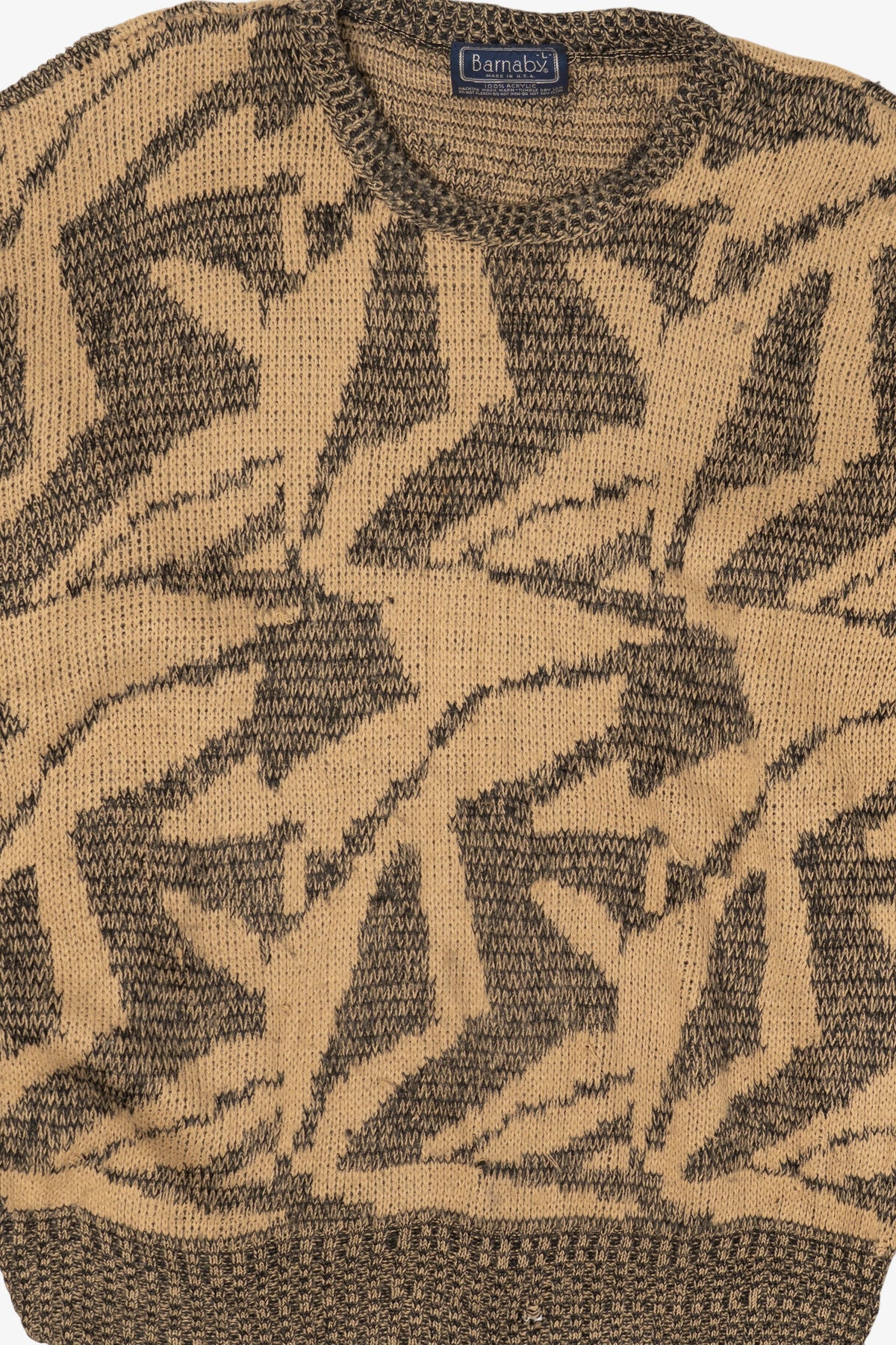 Vintage Light Brown Abstract Barnaby Sweater (1980s)