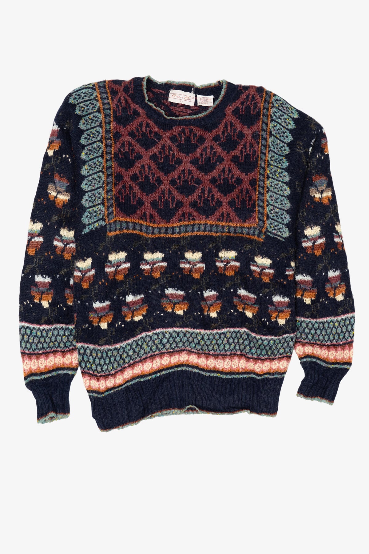 Vintage Navy Blue Career Club Sweater (1990s)