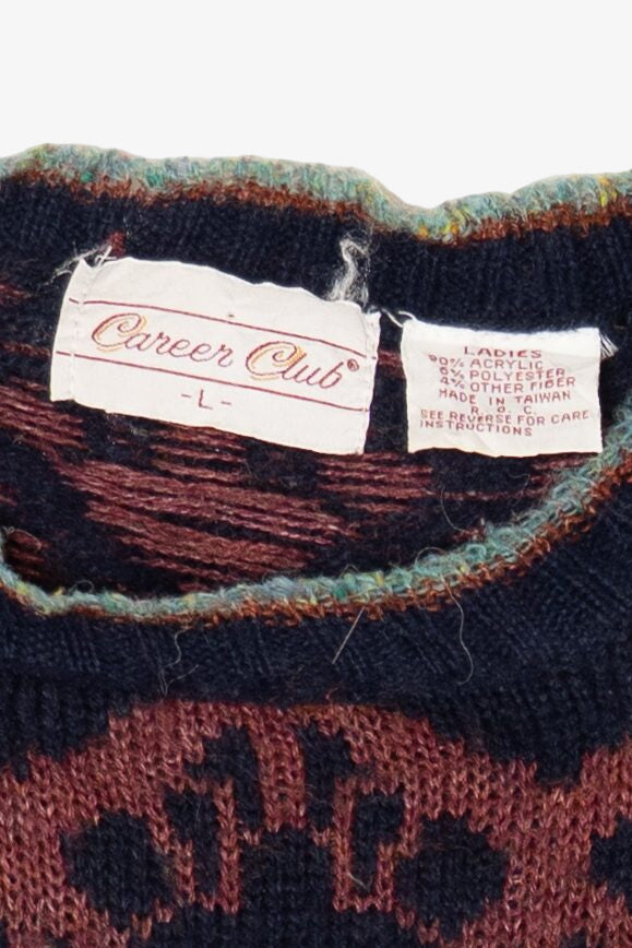 Vintage Navy Blue Career Club Sweater (1990s)
