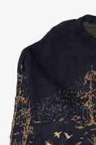Vintage Embroidered Navy Blue Mallard Ducks Field Sweater (1990s)
