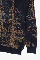 Vintage Embroidered Navy Blue Mallard Ducks Field Sweater (1990s)