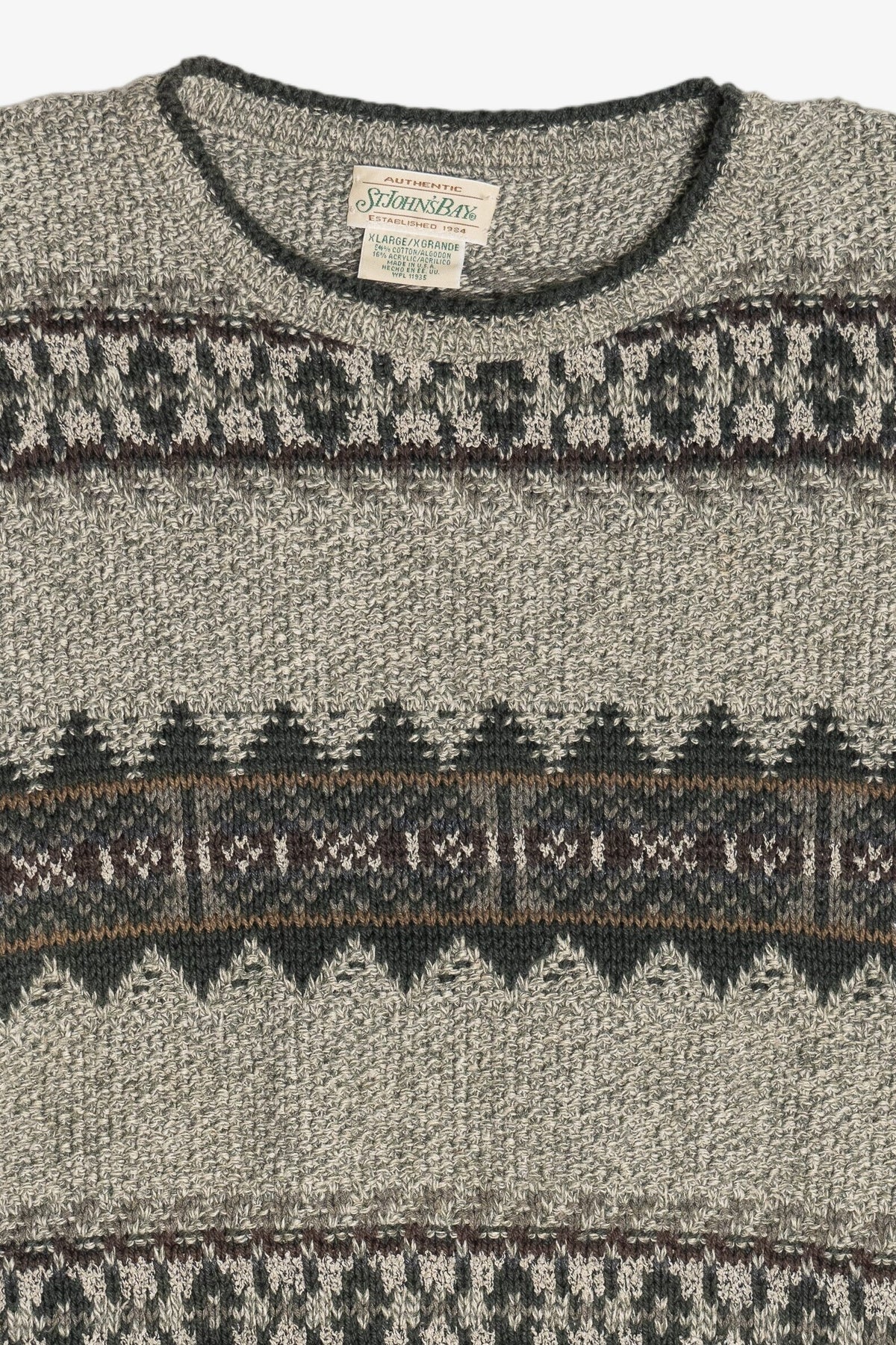 Vintage St. John's Bay Fair Isle Sweater (1980s)