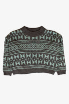 Vintage Gray & Mint Cropped Sweater (1980s)