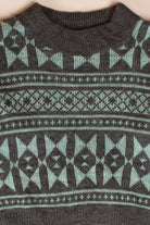 Vintage Gray & Mint Cropped Sweater (1980s)