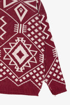 Vintage Red Geometric Pattern Sweater (1980s)