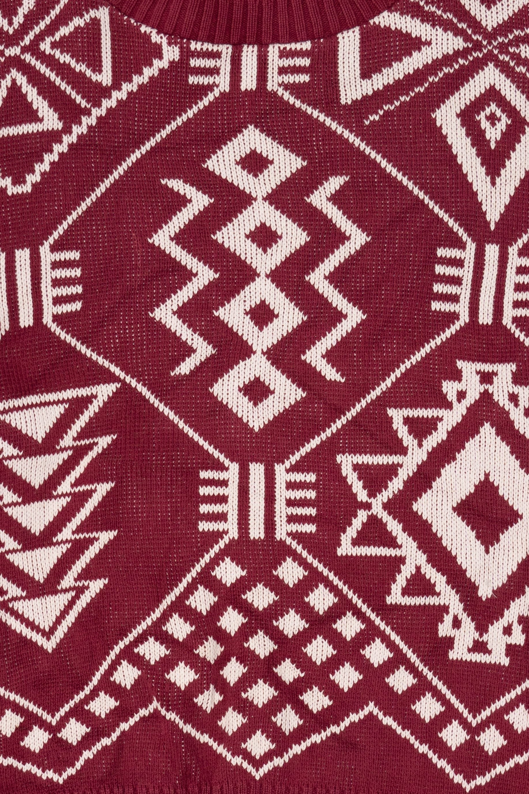 Vintage Red Geometric Pattern Sweater (1980s)