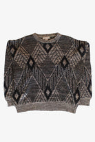 Vintage Gray Diamond Pattern Sweater (1980s)