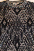 Vintage Gray Diamond Pattern Sweater (1980s)