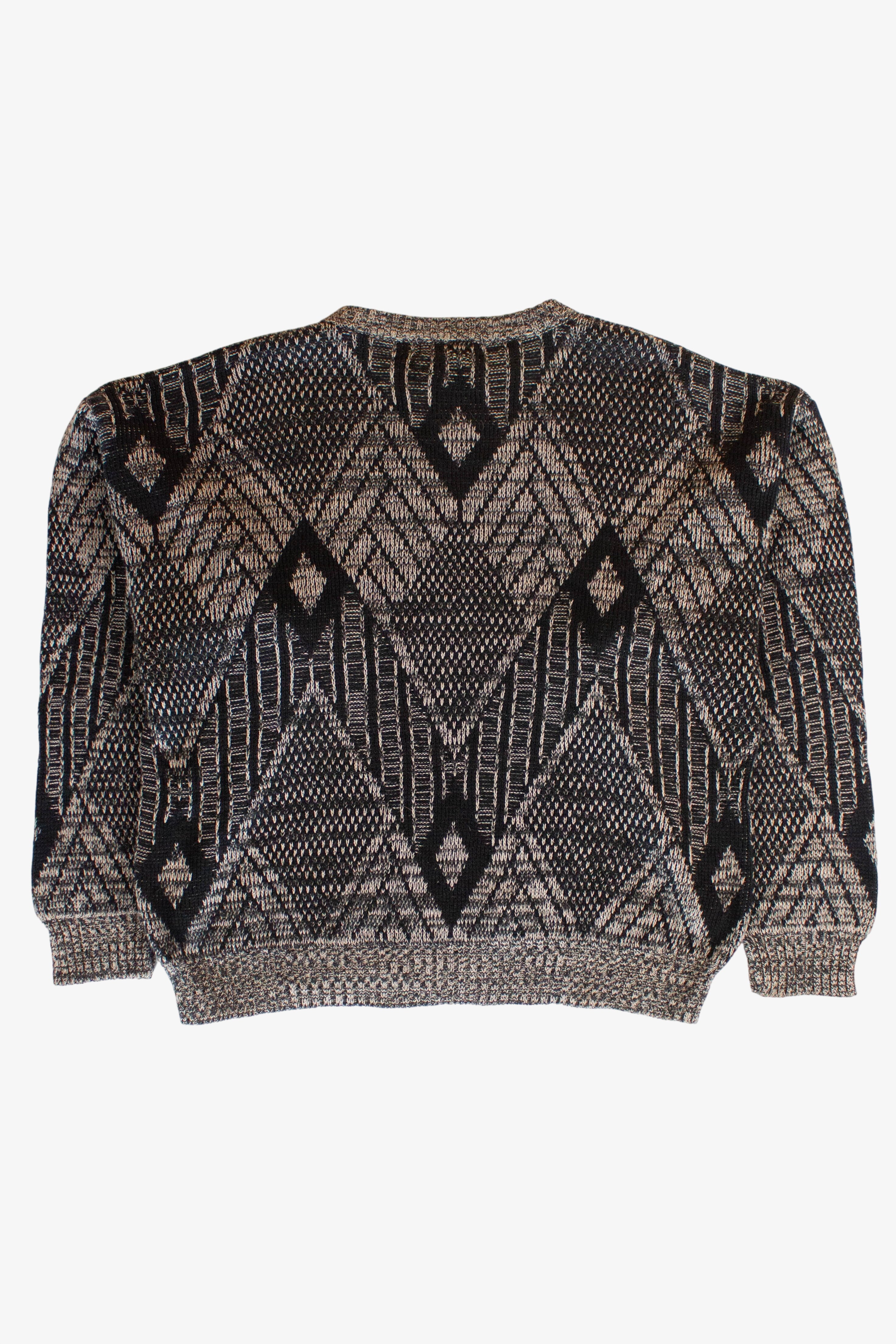 Vintage Gray Diamond Pattern Sweater (1980s)