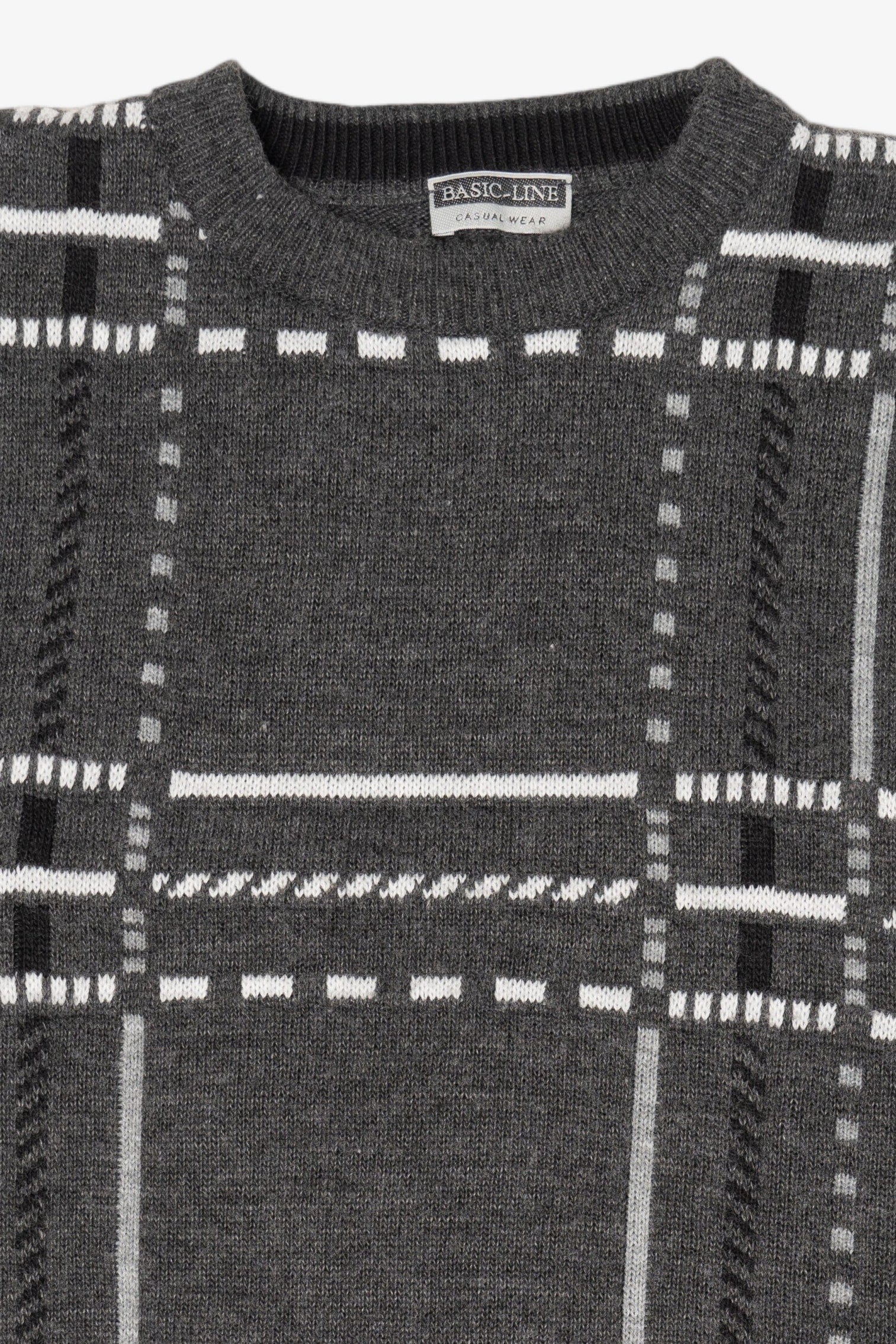 Vintage Gray Basic Line Sweater (1990s)