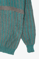 Vintage Gray And Teal Canda Sweater (1980s)