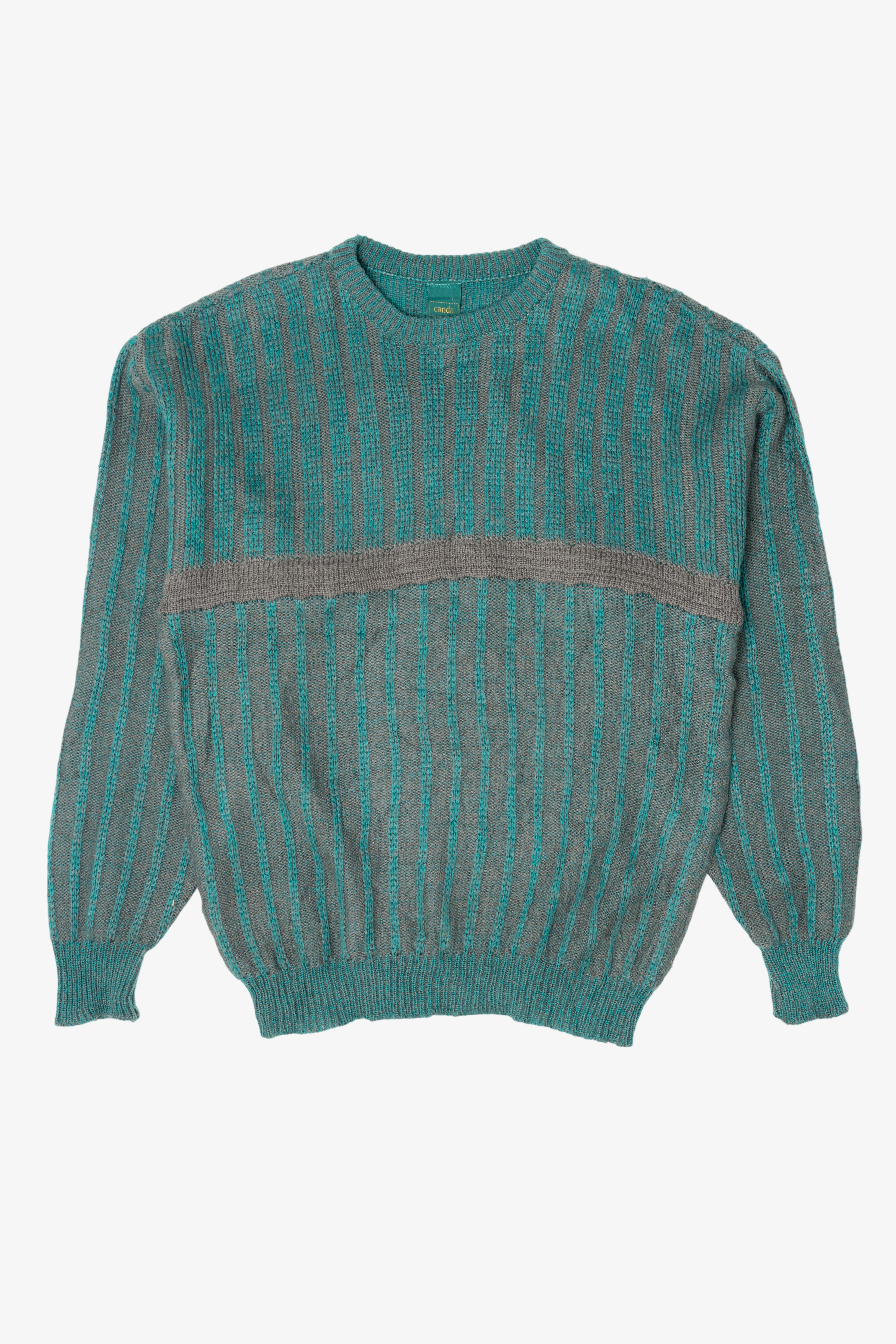 Vintage Gray And Teal Canda Sweater (1980s)
