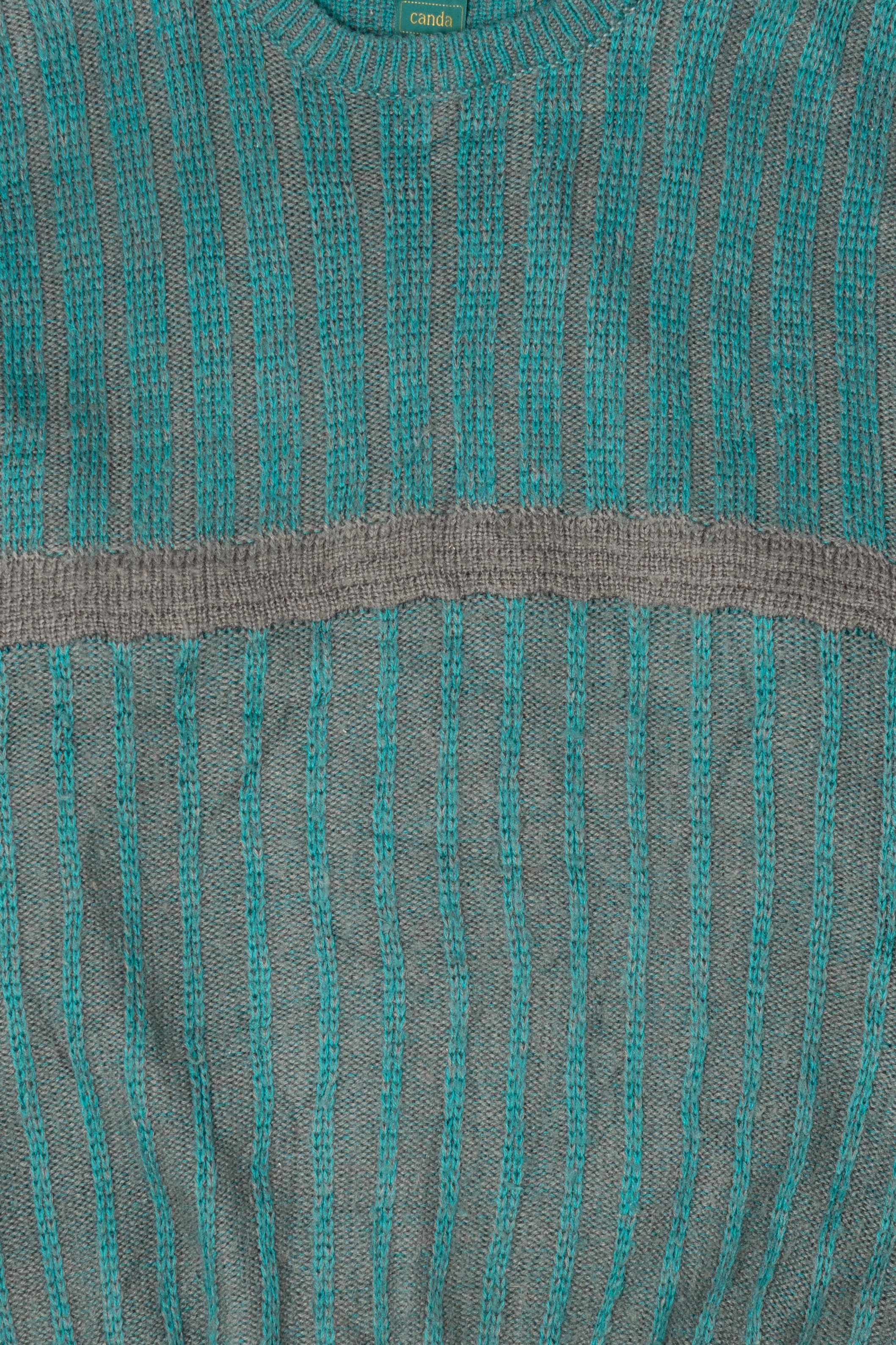 Vintage Gray And Teal Canda Sweater (1980s)