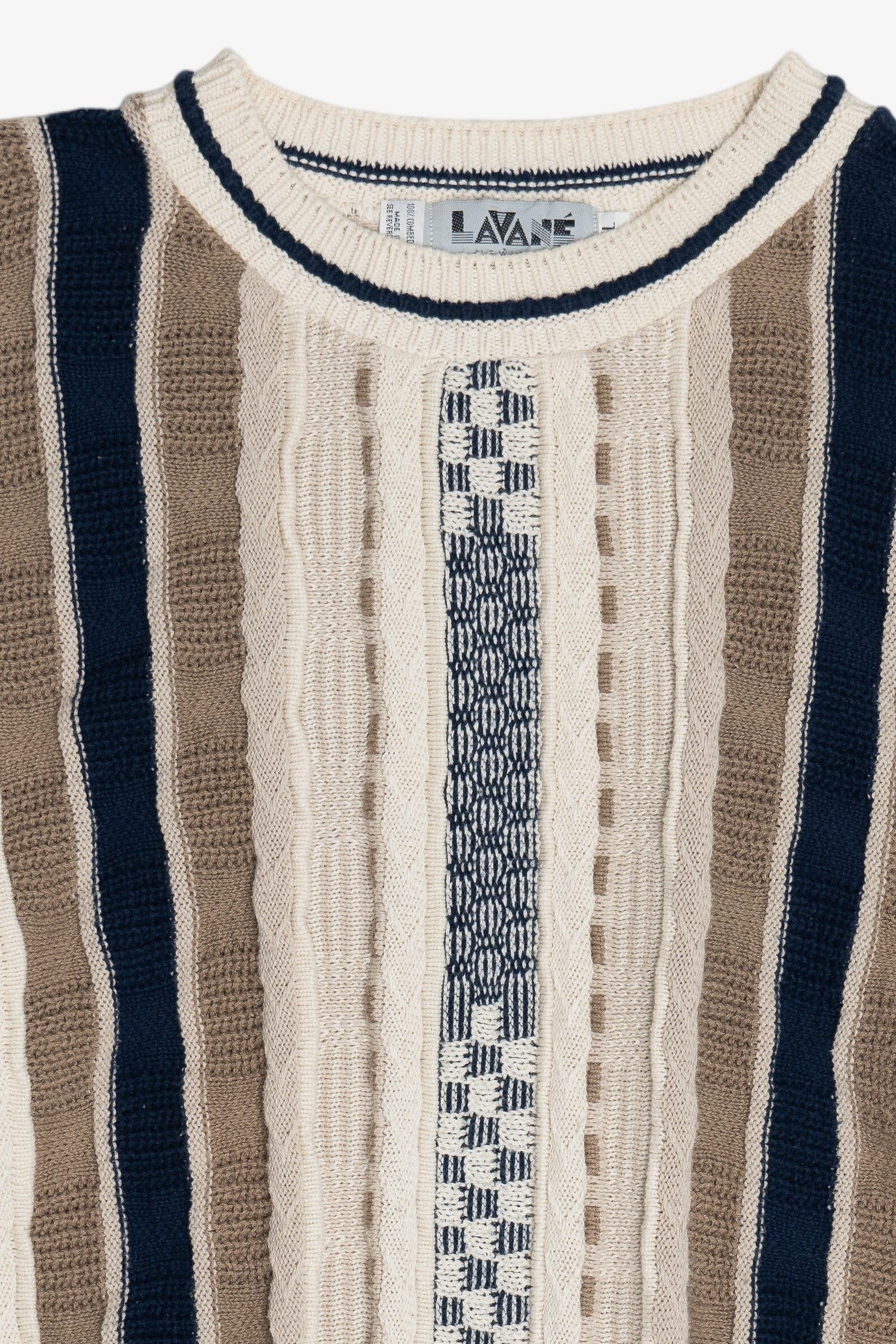 Vintage Lavane New York Vertical Stripe Graphic Sweater (1990s)