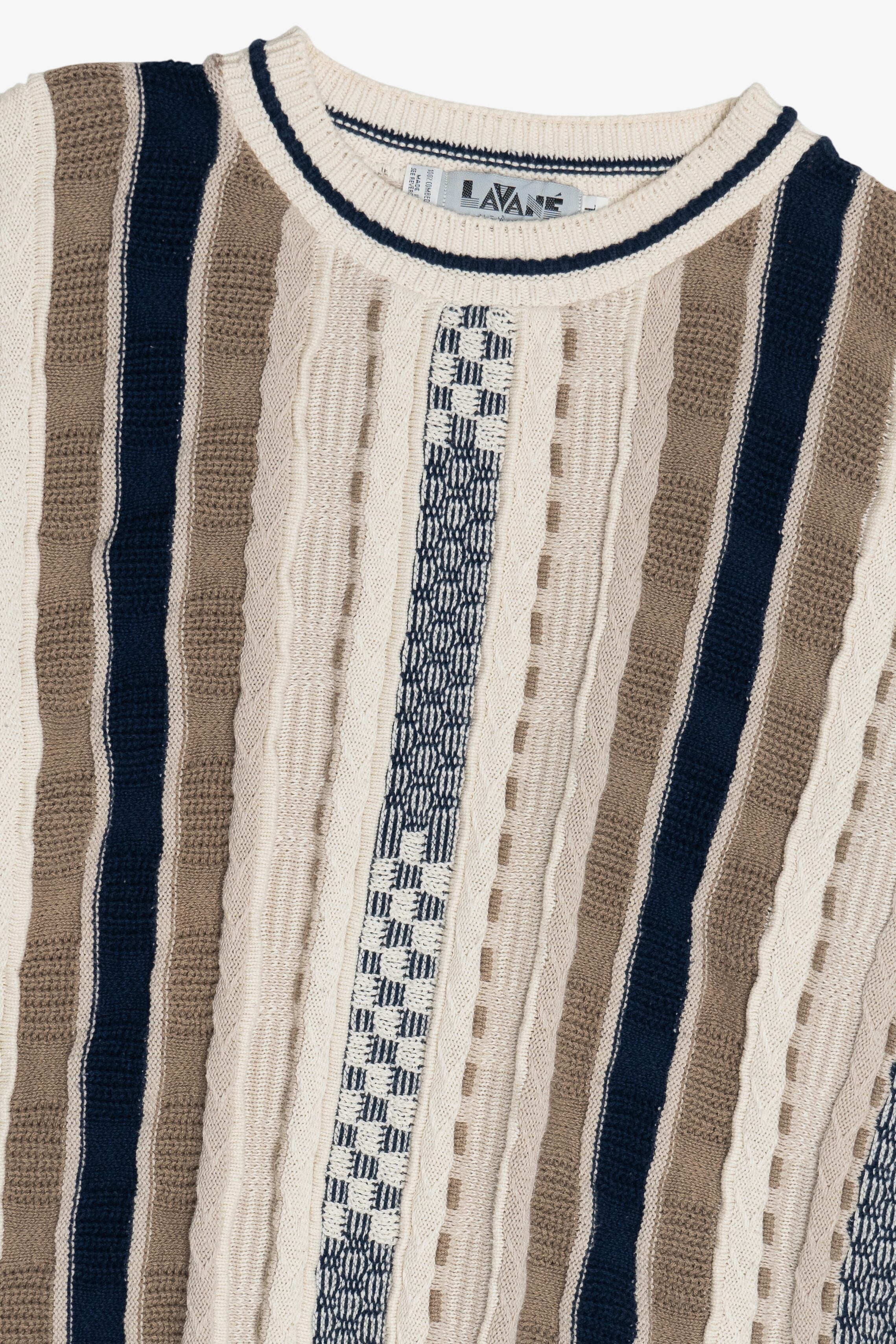 Vintage Lavane New York Vertical Stripe Graphic Sweater (1990s)