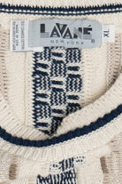 Vintage Lavane New York Vertical Stripe Graphic Sweater (1990s)