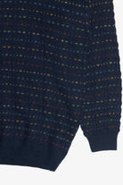 Vintage Navy Blue Jantzen Dotted Stripe Knit Sweater (1980s)