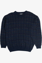 Vintage Navy Blue Jantzen Dotted Stripe Knit Sweater (1980s)