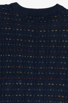 Vintage Navy Blue Jantzen Dotted Stripe Knit Sweater (1980s)