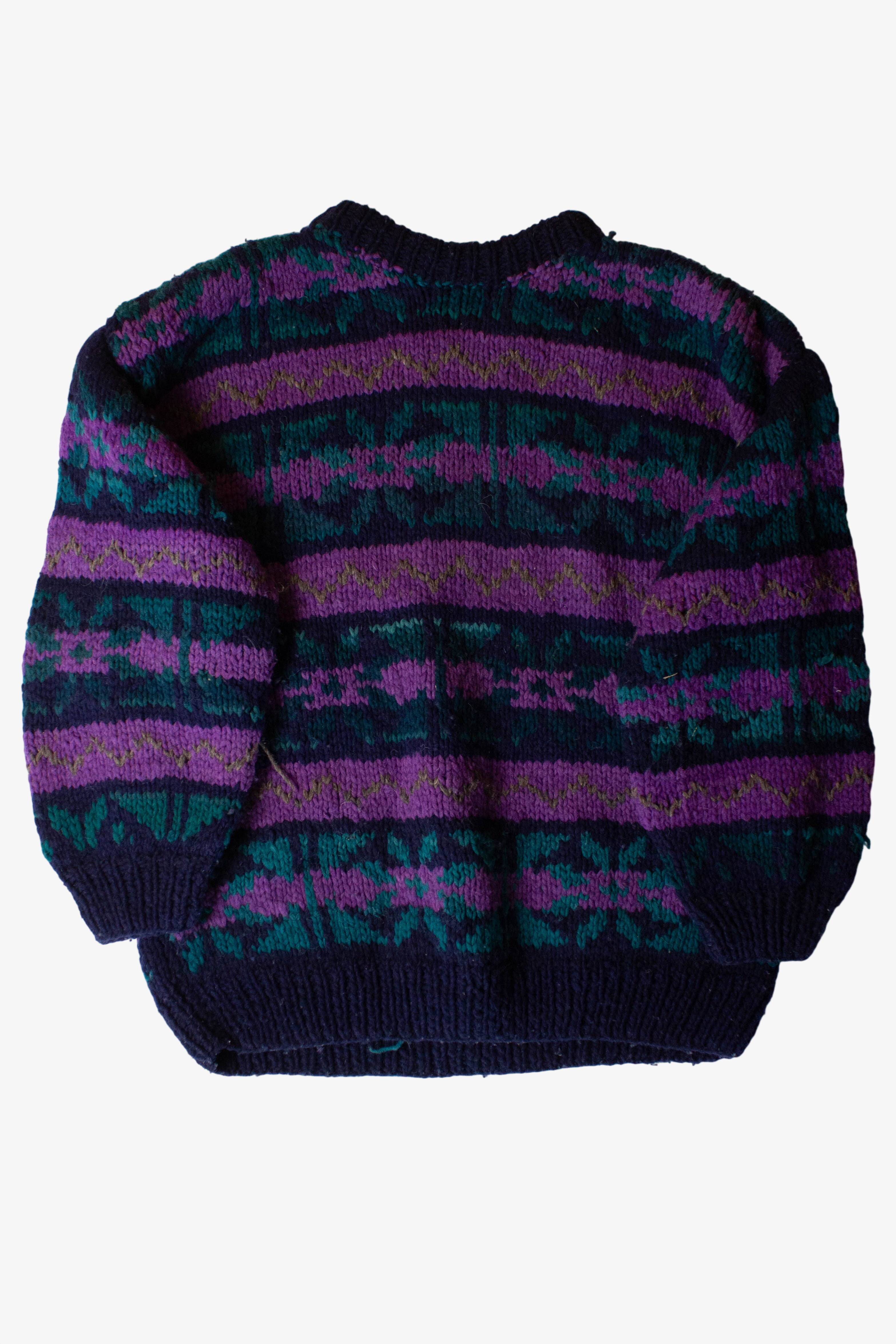 Vintage Teal & Purple Heavyweight Sweater (1990s)