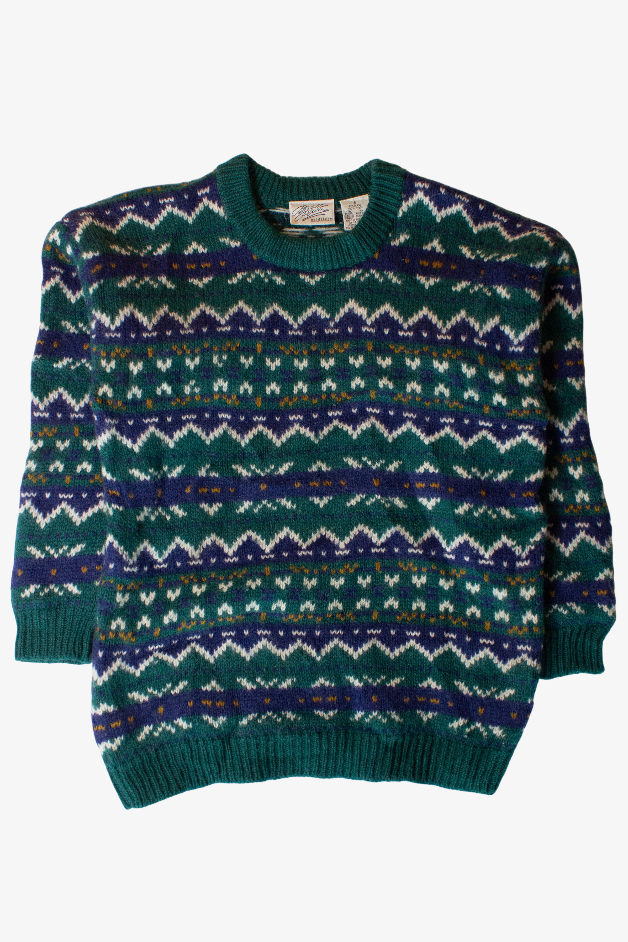 Vintage Green Zig Zag Sweater (1990s)