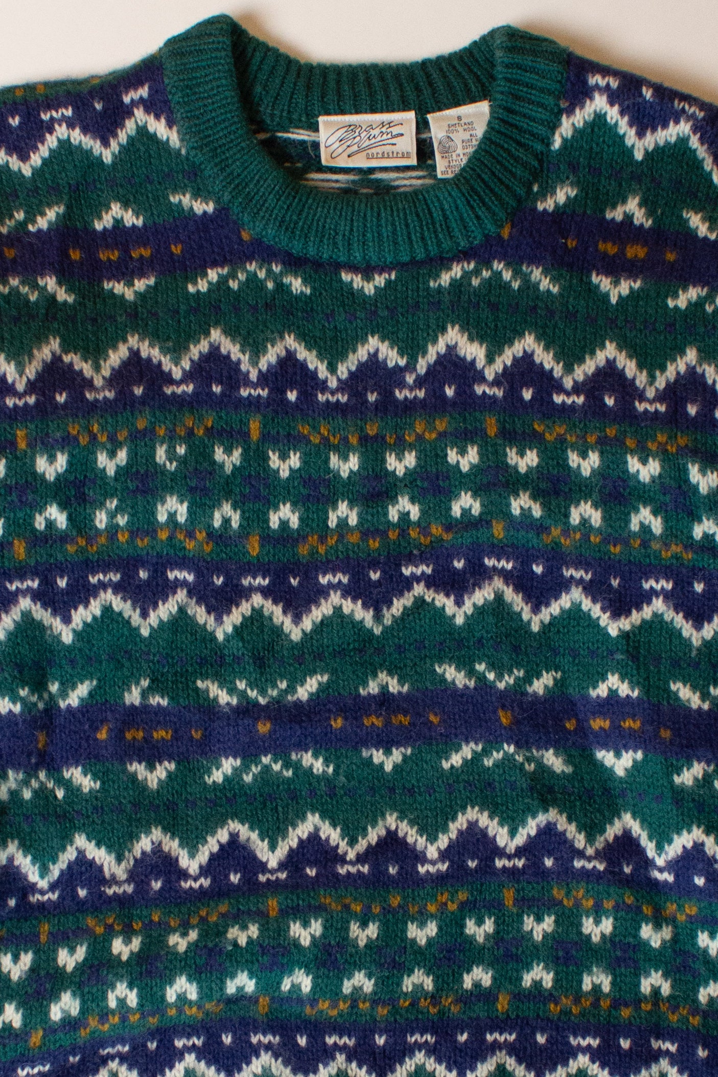 Vintage Green Zig Zag Sweater (1990s)