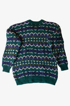 Vintage Green Zig Zag Sweater (1990s)