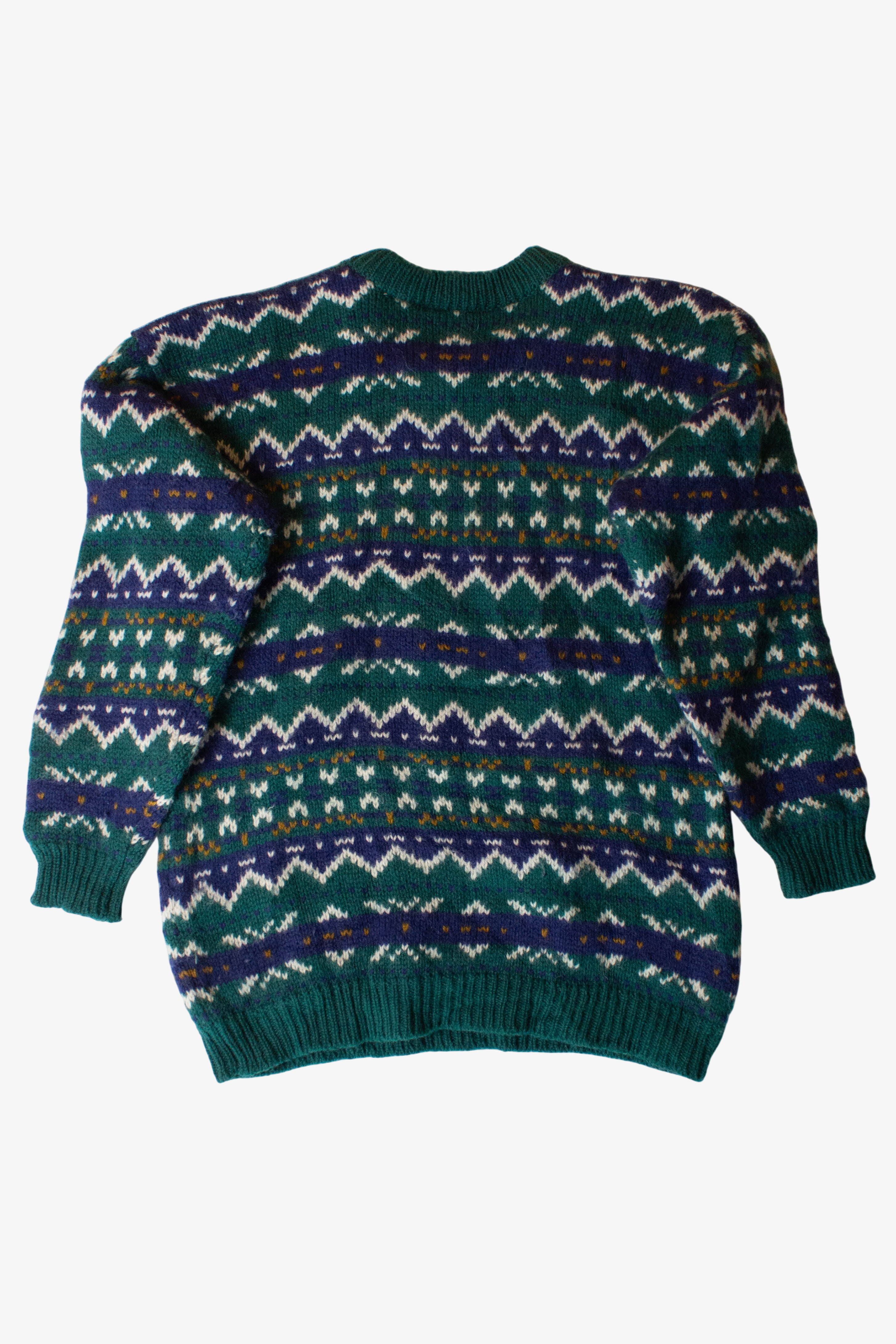Vintage Green Zig Zag Sweater (1990s)