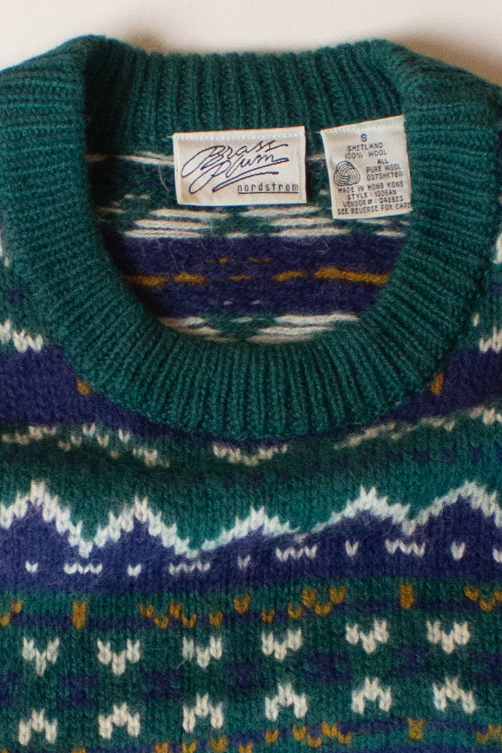 Vintage Green Zig Zag Sweater (1990s)