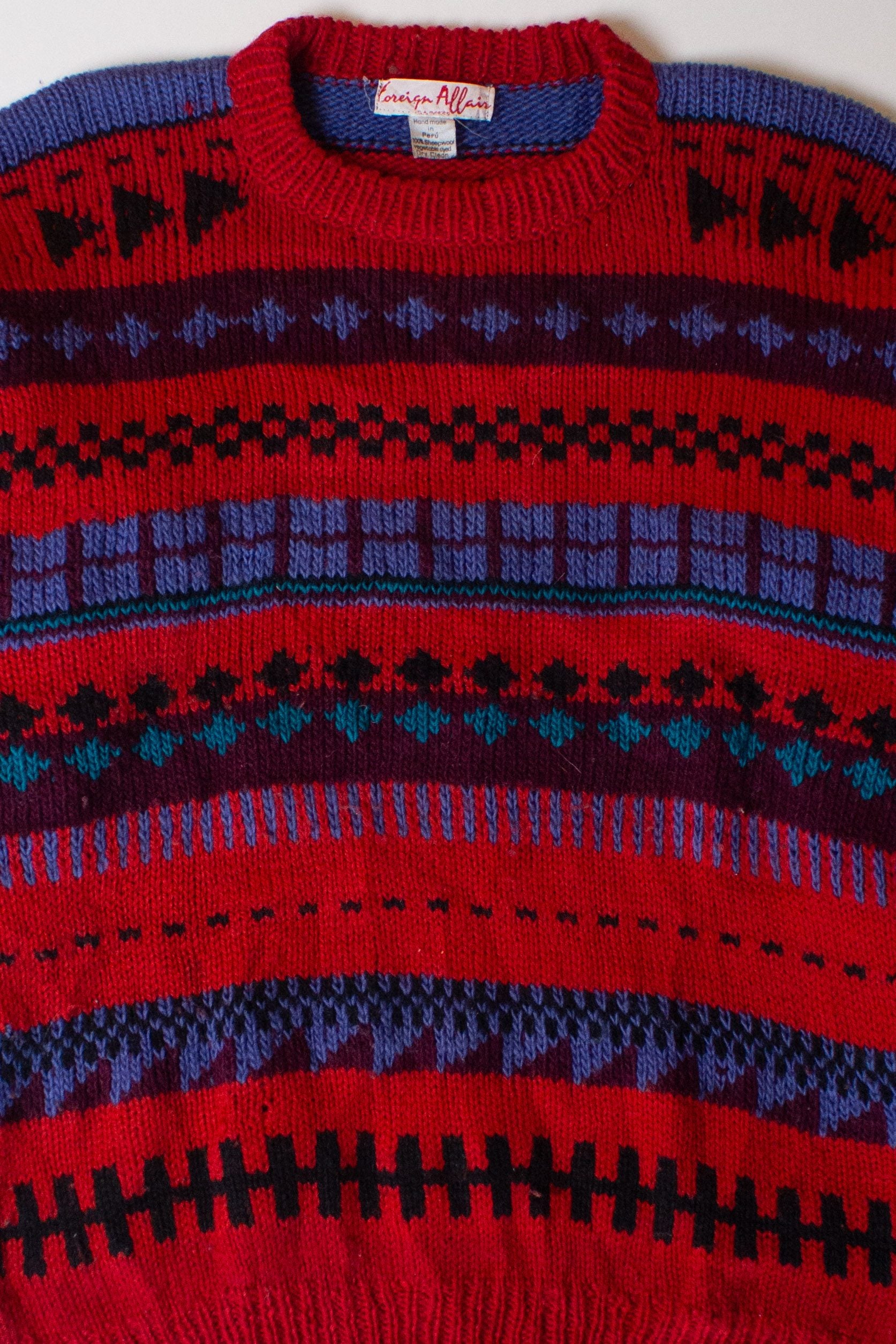Vintage Red Foreign Affairs Sweater (1990s)