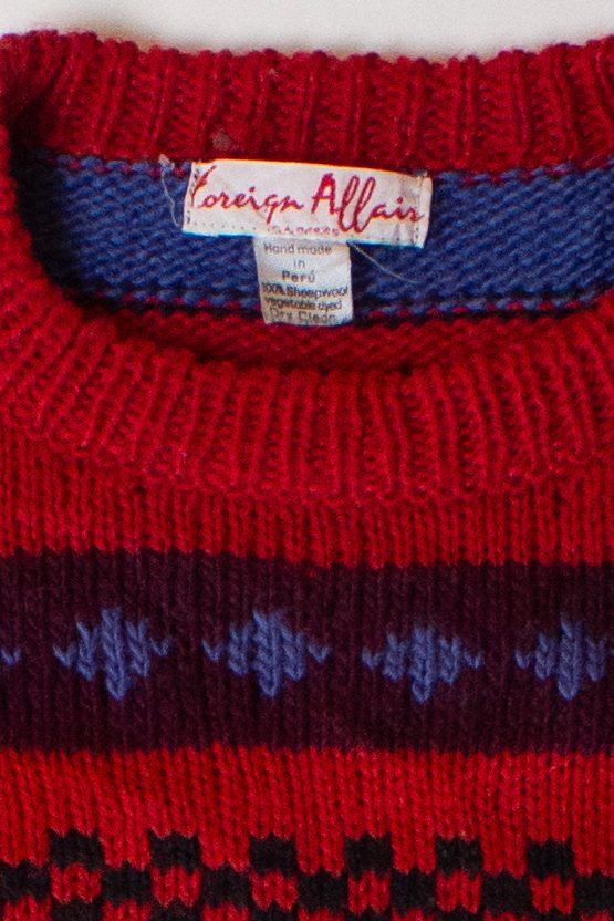 Vintage Red Foreign Affairs Sweater (1990s)
