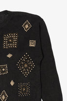 Vintage Black Victoria Jones Beaded Sweater (1990s)
