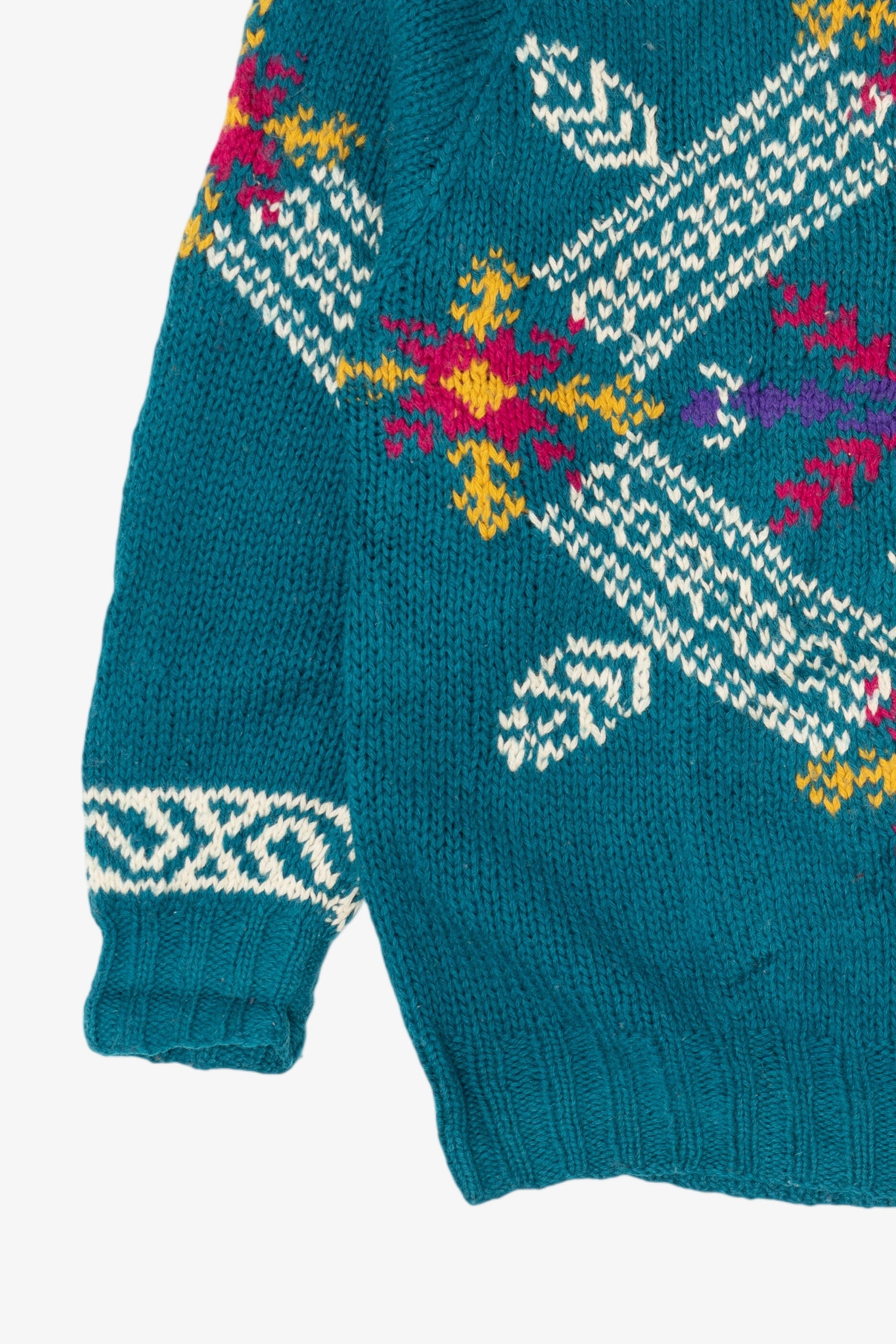 Vintage Hand Knit Teal Marsh Landing Sweater (1990s) – Ragstock