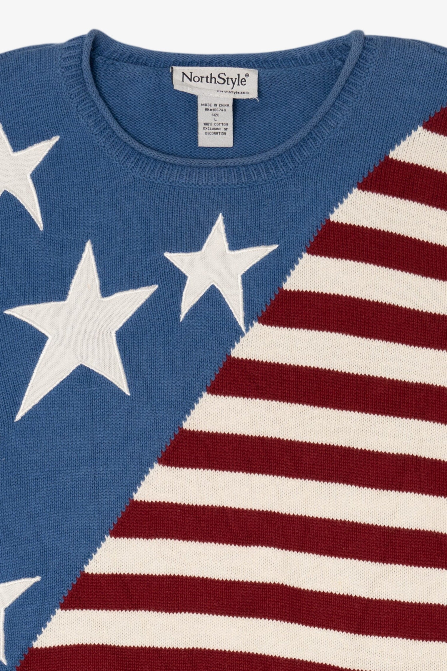 Vintage American Flag North Style Crewneck Sweater (2000s)