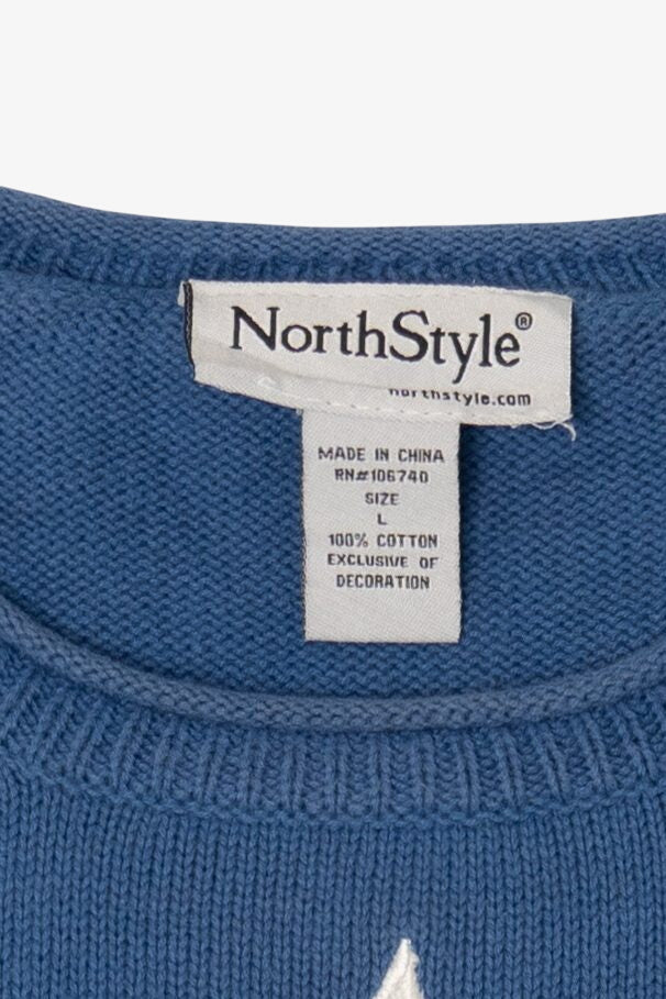 Vintage American Flag North Style Crewneck Sweater (2000s)